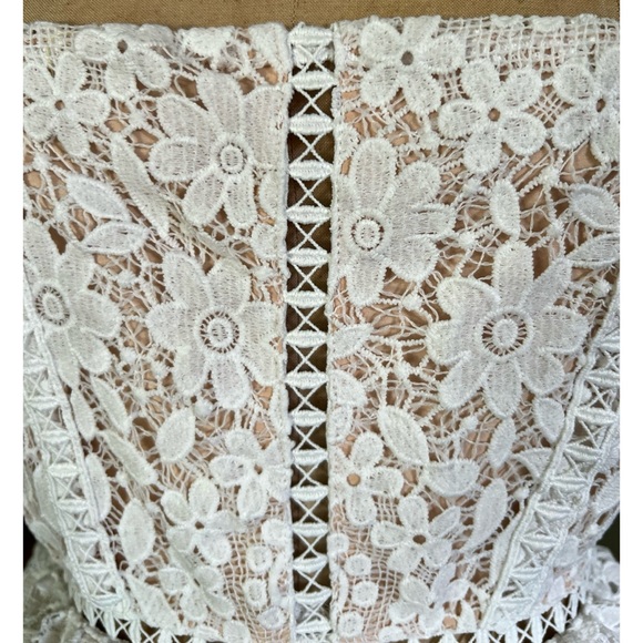 Showpo Monay Ruffle Hem Lace Mini Dress US 6 - Picture 8 of 15